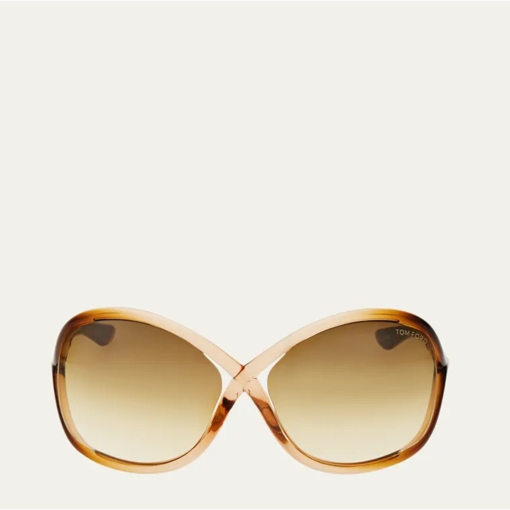 Tom Ford Cross-Bridge Sunglasses TF9 Whitney 74F Transparent Rose 64mm FT0009